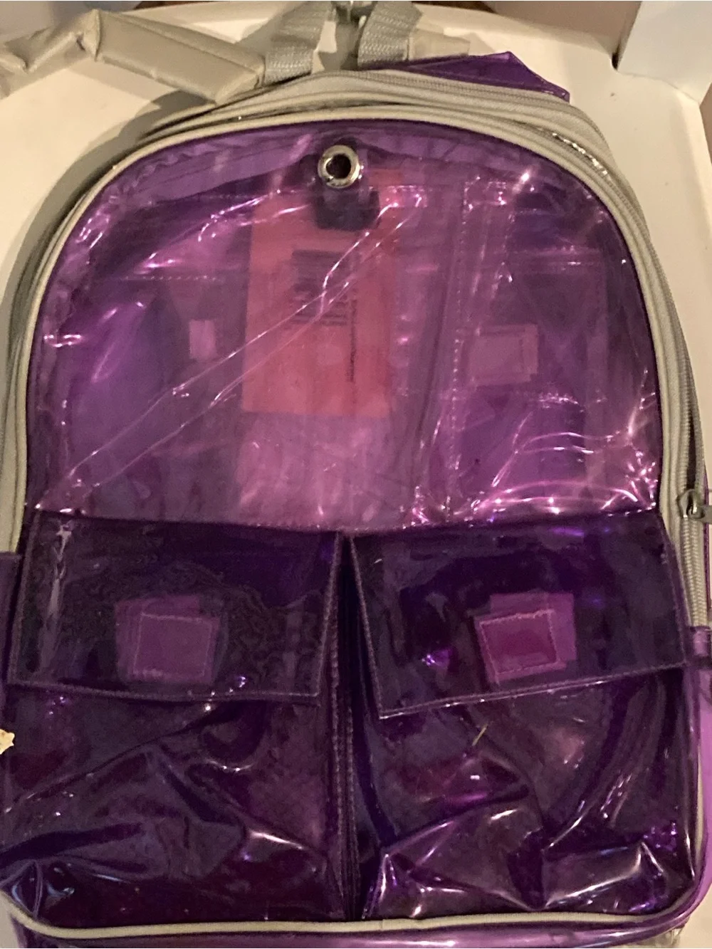 Vintage Purple Vinyl Transparent Backpack